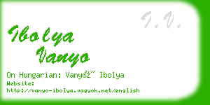 ibolya vanyo business card